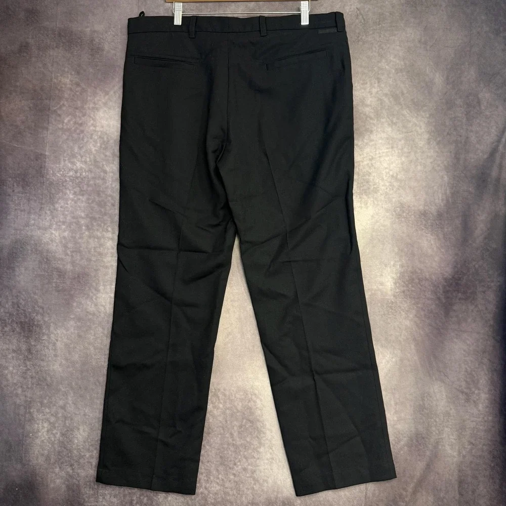 Prada Dress Pants Mens 38x32 Black Virgin Wool Flat Front Lined Formal Luxury